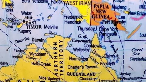 Detailed Map of Australia Stock-Footage 332890438