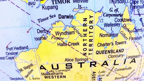 Detailed Map of Australia Stock-Footage 333609255