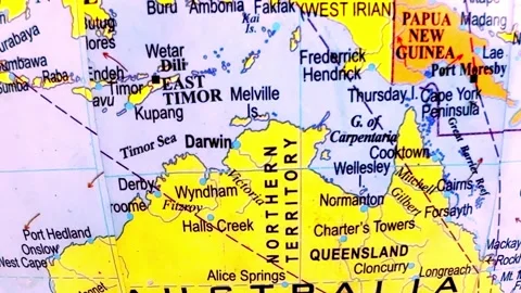 Detailed Map of Australia Stock-Footage 333609257