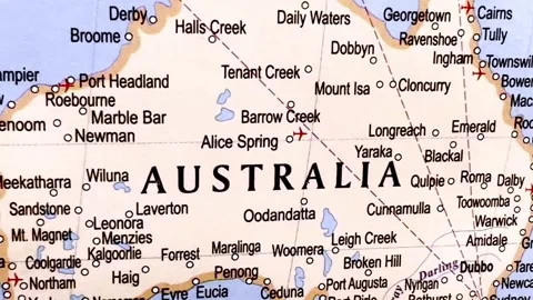 Detailed Map of Australia Video stock 336177443