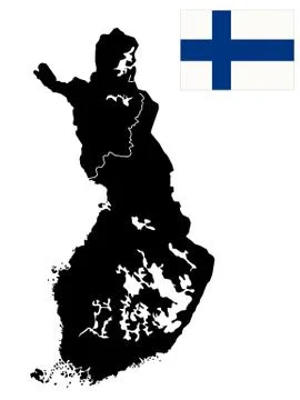 Detailed map of finland Stock Illustration