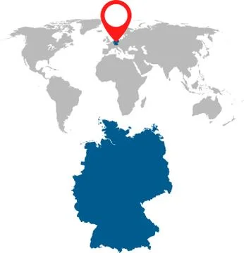 Detailed map of Germany and World map navigation set. Flat vector illustratio Illustrazione stock