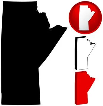 Detailed map of Manitoba, Canada Illustration