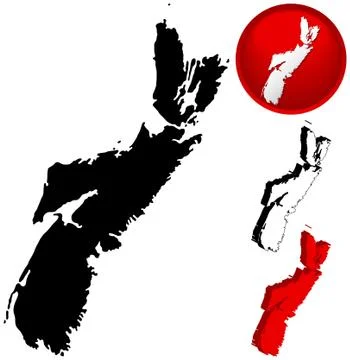 Detailed map of Nova Scotia, Canada Illustration