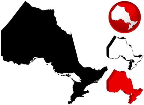 Detailed map of Ontario, Canada Иллюстрация