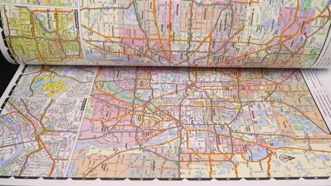 Detailed Map of USA Highways. Stock Footage 123786529