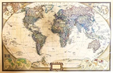 Detailed map of the world. Stock Photos