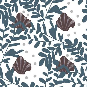 Detailed marine shell pattern in an elegant repeat format. Stock Illustration