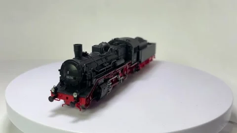 Detailed model of German BR38 Prussian P8 steam locomotive Stock Footage 324741357