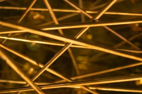 Detailed Modern Metalic Abstract Sculpture In Cityscape Stock Photos