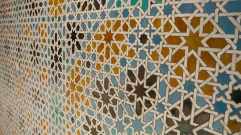 Detailed Moorish Tile Pattern With Geometric Design Stock Footage 333693162
