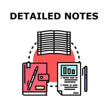 Detailed notes vector creating effective study plans 库存插图