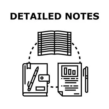 Detailed notes vector creating effective study plans Stock Illustration