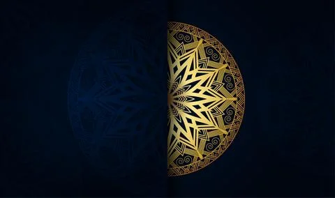 Detailed oriental creative modern cool green gradient golden color Illustrazione stock