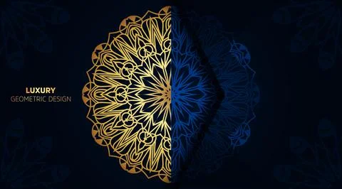 Detailed oriental hand drawn creative luxury golden colorful mandala 스톡 일러스트