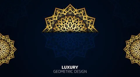 Detailed oriental modern cool gradient green luxury color mandala art Stock Illustration