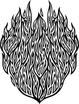 Detailed pattern with fire Stock Illustration