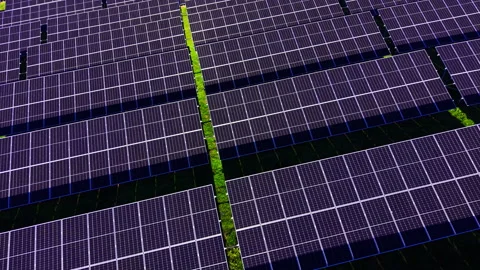 Detailed pattern of solar panel grid in soft light Stock Footage 340407763