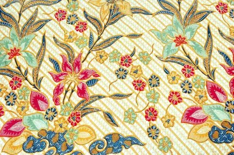 Detailed patterns of batik cloth Stock Photos