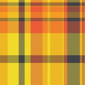 Detailed pixel art plaid pattern in warm yellows, oranges, and greys. Ideal f Stock Illustration