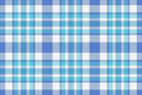 Detailed pixelated plaid pattern with blue and white, perfect for backgrounds Illustrazione stock
