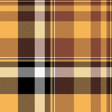 Detailed pixelated plaid pattern in earthy tones of brown, gold and black. Gr Stock Illustration