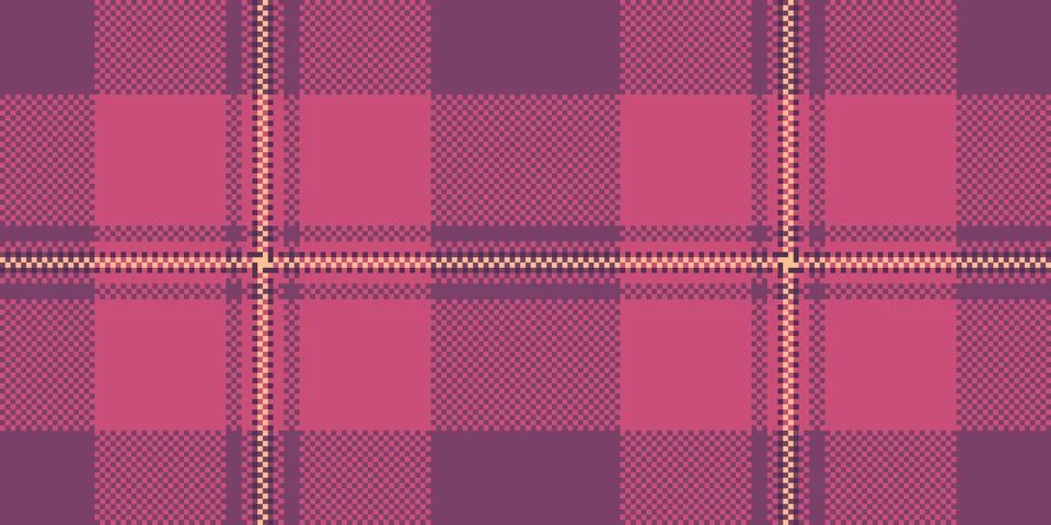 Detailed pixelated plaid pattern. Retro textile design or festive background  Stock Illustration
