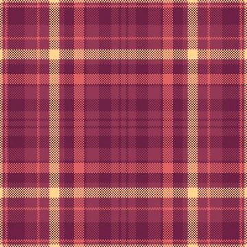 Detailed pixelated plaid pattern in shades of red and beige. Evokes retro des Stock Illustration
