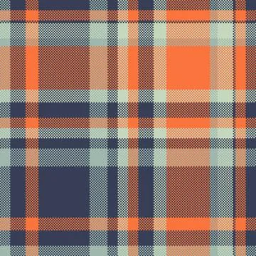 Detailed pixelated plaid pattern with warm and cool tones, conveying rustic c Stock Illustration