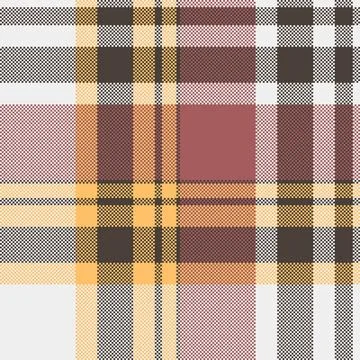 Detailed pixelated plaid pattern in warm, earthy tones. Versatile for backgro Stock Illustration