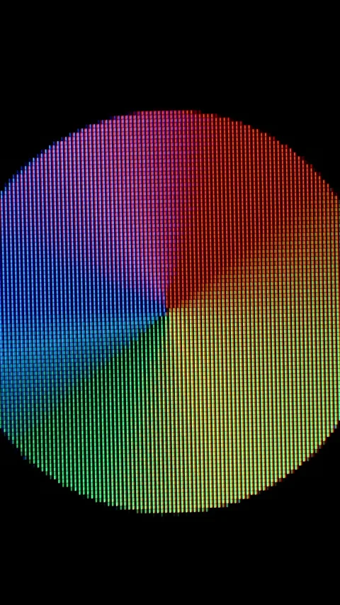 Detailed Pixelated Rainbow Disk, with a textured surface of multicolored Vídeos de archivo 283399671