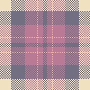 Detailed pixelated tartan pattern in muted tones. Adds a retro, vintage, or d Stock Illustration