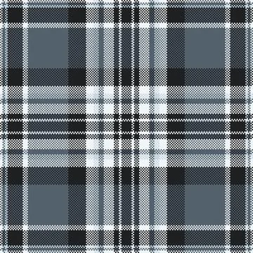 Detailed pixelated tartan pattern in muted gray tones. Ideal for backgrounds, Illustrazione stock