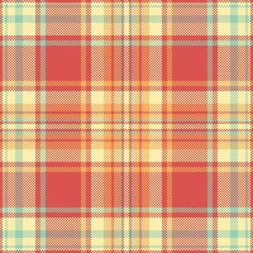 Detailed pixelated tartan pattern. Warm, cozy feel. Ideal for backgrounds, te Stock Illustration