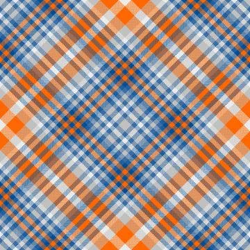 Detailed plaid pattern of blue, orange and gray. A classic textile design w.. 스톡 일러스트