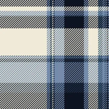 Detailed plaid pattern in cool blues, black, and neutral tones. Classic texti Stock Illustration