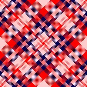 Detailed plaid pattern with pixelated red, white, and blue. Versatile for b.. Stock Illustration