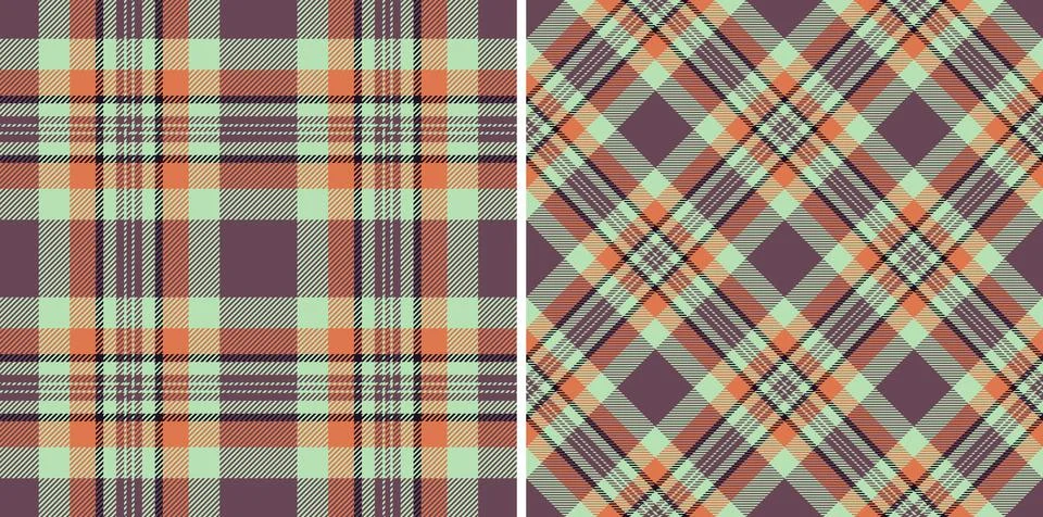 Detailed plaid patterns, in regular and diagonal alignments, create a versati 스톡 일러스트