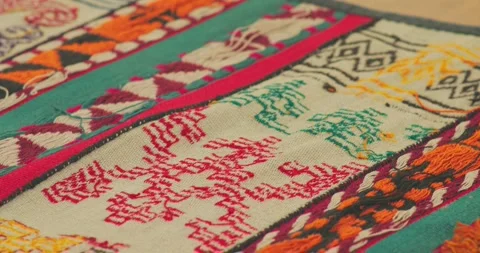 A detailed plan of handmade Samarkand carpets made according to ancient Stock Footage 271169438