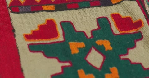 A detailed plan of handmade Samarkand carpets made according to ancient Stock Footage 318824699
