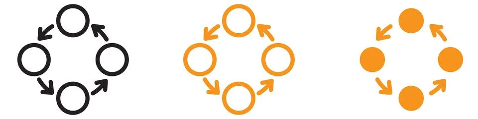 Detailed Process Method Step Procedure or Workflow Icon for Business and Op.. Illustrazione stock