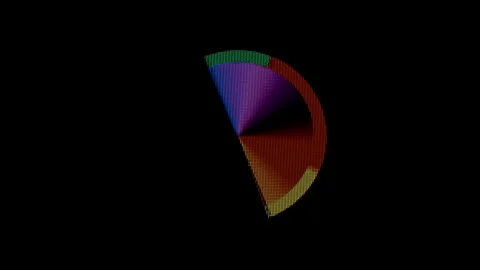Detailed Rainbow Loading Arc, with pixelated segments in rich colors, forming a Vídeos de archivo 283395348