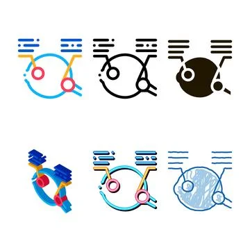 Detailed range analysis of eyeball icon vector outline Stock Illustration