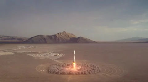Detailed realistic animation of Rocket Launch. Stock Footage