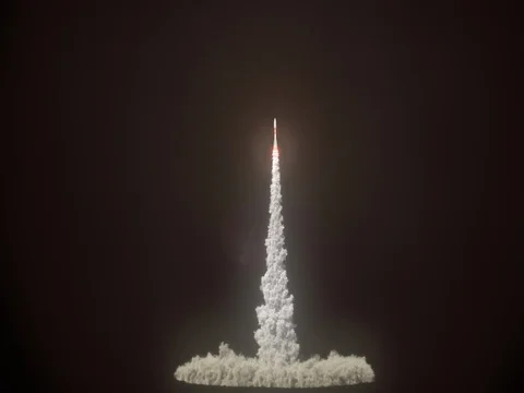 Detailed realistic animation of Rocket Launch. Stock Footage 76907541