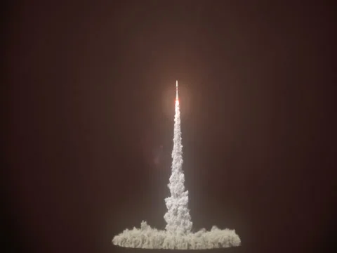 Detailed realistic animation of Rocket Launch. Stock Footage 76911908