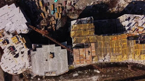 Detailed rebar mesh pattern on building site Stock Footage 338220730