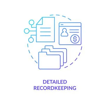 Detailed recordkeeping blue gradient concept icon Illustrazione stock
