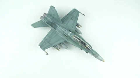 Detailed Scale Replica Of VMFA-225 Vikings FA-18 Hornet Military Plane. Stock Footage 341490143