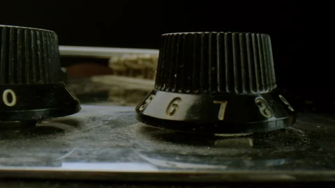 Detailed Shot of Control Knobs on Metal Pickguard of Electric Guitar 스톡 동영상 283472451